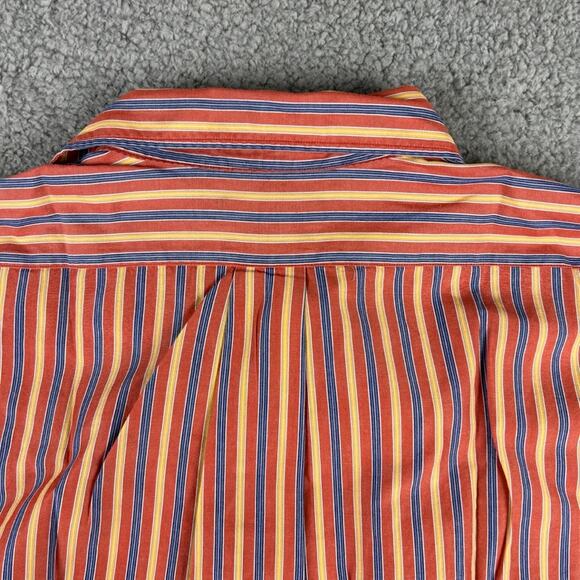 Daniel Cremieux Men's Orange Striped 100% Cotton Long Sleeve Button Up Shirt - Picture 13 of 16